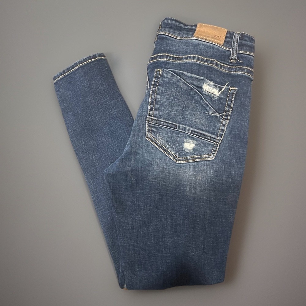 BKE Payton‎ Midrise Denim Blue Distressed Jean Pants Ankle Skinny 28
